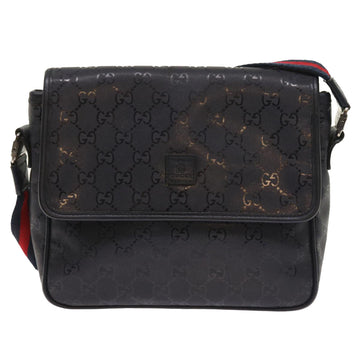 GUCCI GG implementation Sherry Line Shoulder Bag Black Navy 297559 55056