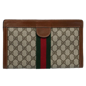 GUCCI GG Supreme Web Sherry Line Clutch Bag Beige Red Green 010 378 55293