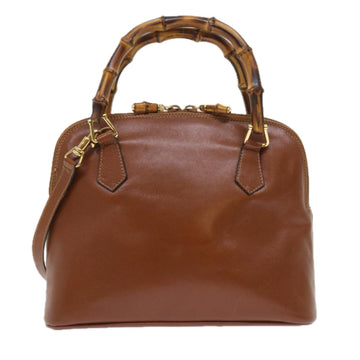 GUCCI Bamboo Shoulder Bag Leather 2way Brown 000 122 0290 55332