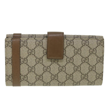 GUCCI GG Canvas Long Wallet PVC Leather Beige 309754 55618
