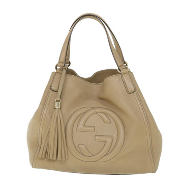 GUCCI Soho Hand Bag Leather Beige 282309 56059