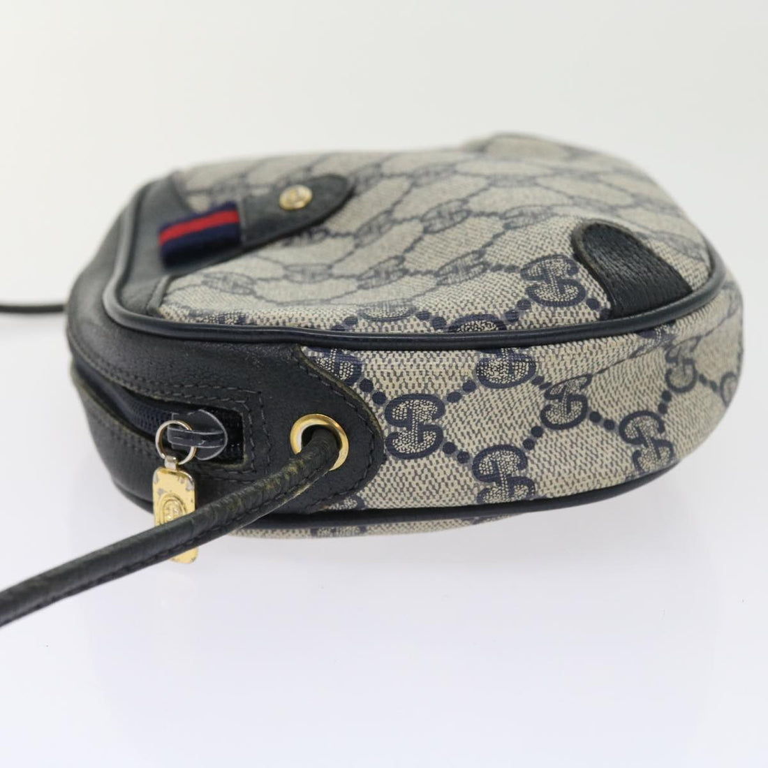 GUCCI GG Supreme Sherry Line Shoulder Bag Red Navy gray 89 02 066 56189