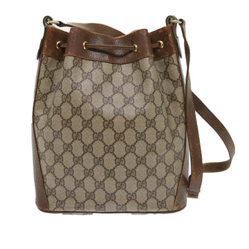 GUCCI GG Canvas Web Sherry Line Shoulder Bag PVC Leather Beige Green 56565