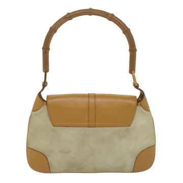 GUCCI Bamboo Jackie Shoulder Bag Suede Leather Beige 001 4096 1669 56659