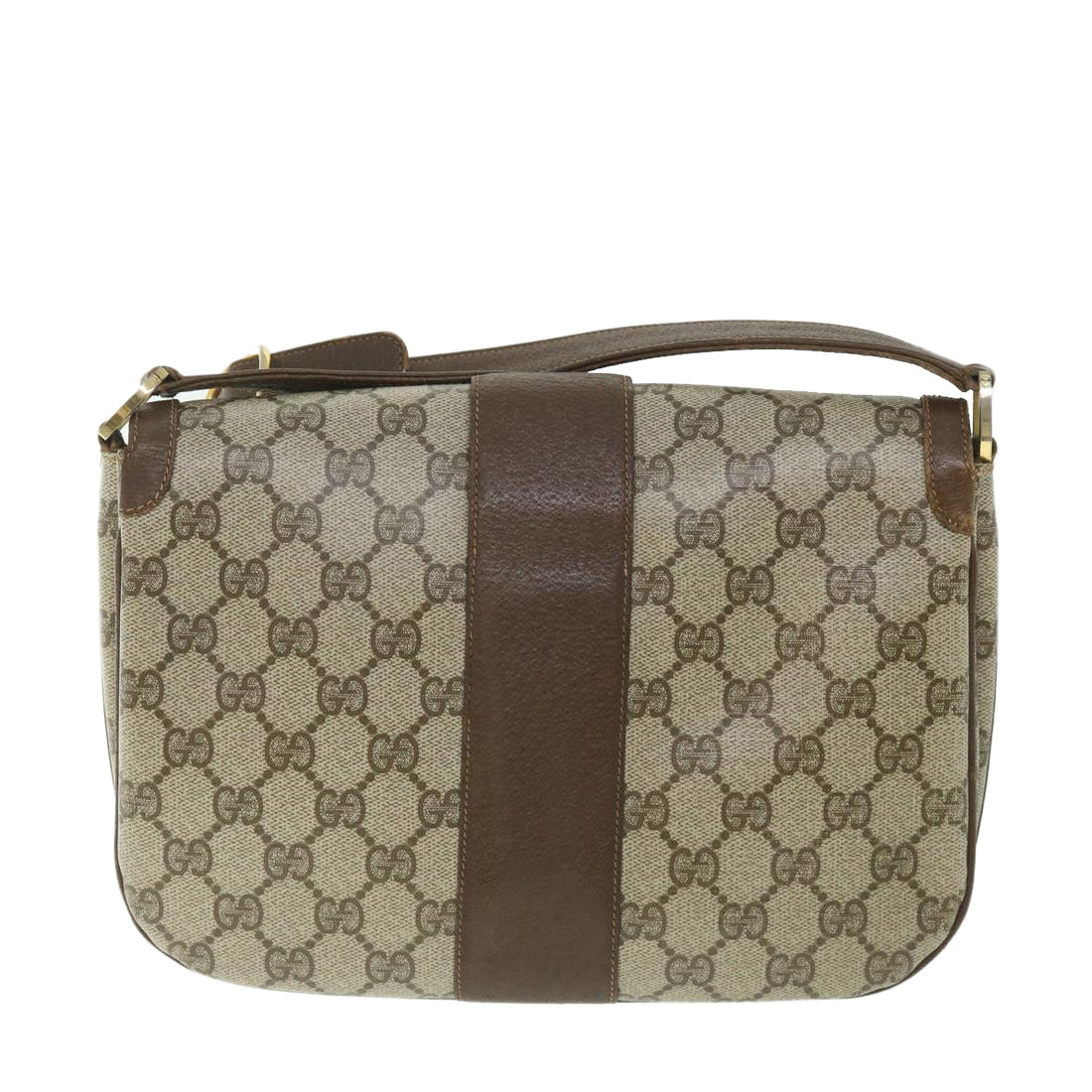 GUCCI GG Supreme Shoulder Bag PVC Leather Beige 56773