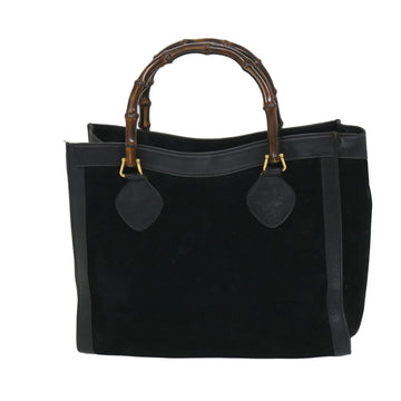 GUCCI Bamboo Hand Bag Suede Black 002 115 0260 57208