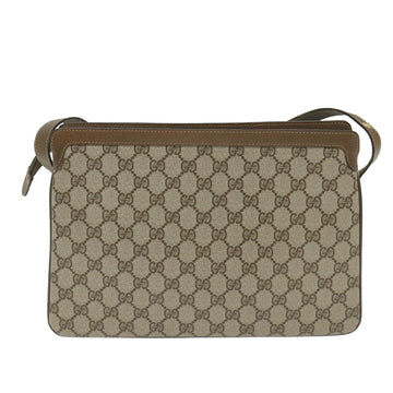 GUCCI GG Canvas Web Sherry Line Shoulder Bag PVC Leather Beige Green 57265