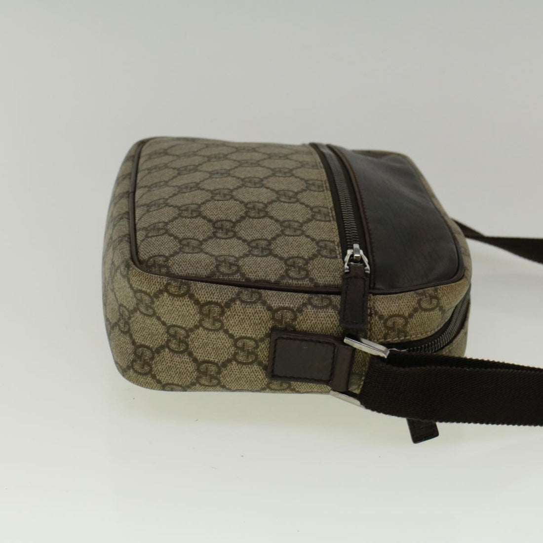 GUCCI GG Canvas Shoulder Bag PVC Leather Beige Brown 114291 57312