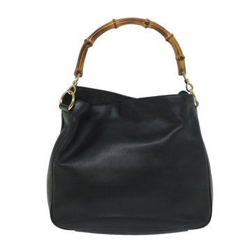 GUCCI Bamboo Shoulder Bag Leather 2way Black 57332