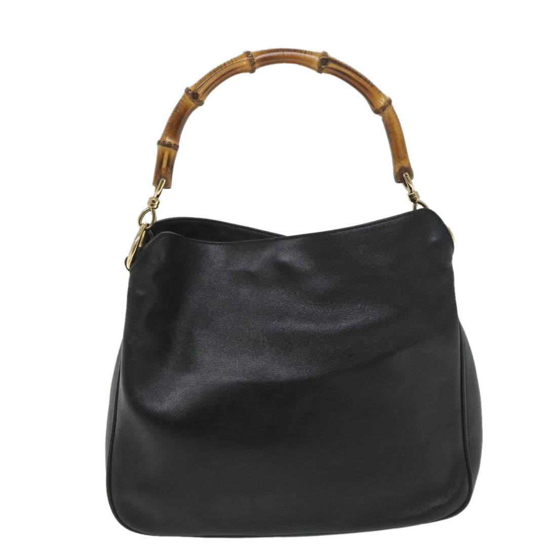 GUCCI Bamboo Shoulder Bag Leather 2way Black 57332