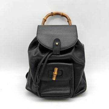 GUCCI Bamboo Backpack Leather Black gu8817dn