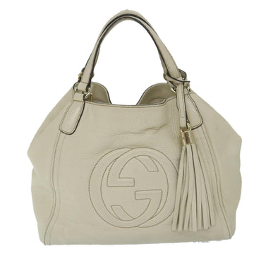 GUCCI Soho Shoulder Bag Leather 2way White 336751 57401