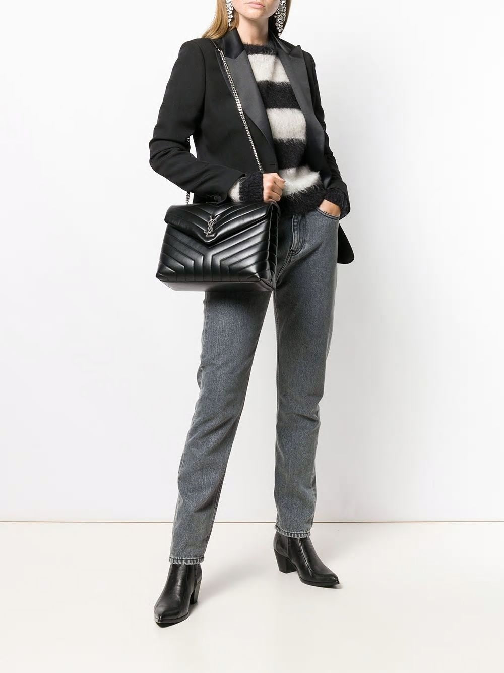 LOULOU LOGO PLAQUE SHOULDER BAG