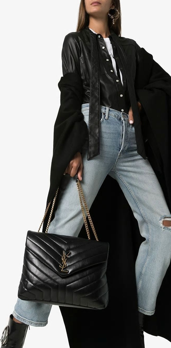 LOULOU LOGO PLAQUE SHOULDER BAG