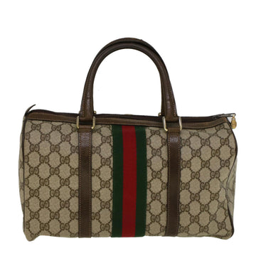 GUCCI GG Supreme Web Sherry Line Hand Bag Beige Red 012 3842 33 39 57733