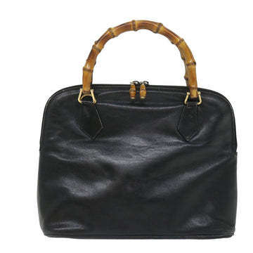 GUCCI Bamboo Shoulder Bag Leather 2way Black 000 1186 0289 57796