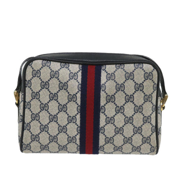GUCCI GG Supreme Sherry Line Shoulder Bag Red Navy gray 010 378 57831