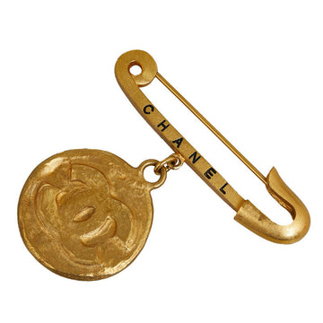 Chanel Vintage Logo Cocomark Coin Brochure Gold   Chanel