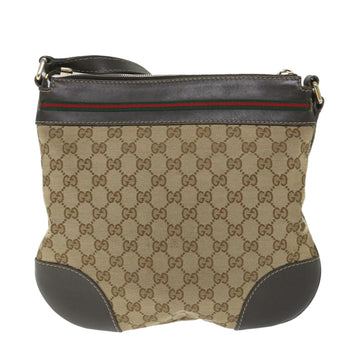 GUCCI GG Canvas Web Sherry Line Shoulder Bag Beige Red Green 257065 58041