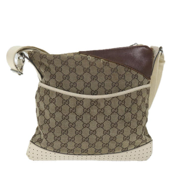 GUCCI GG Canvas Shoulder Bag Beige 145857 58042