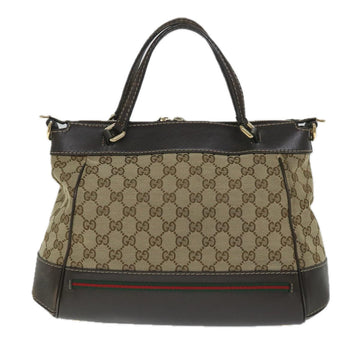 GUCCI GG Canvas Web Sherry Line Hand Bag Beige Red Green 269894 58043
