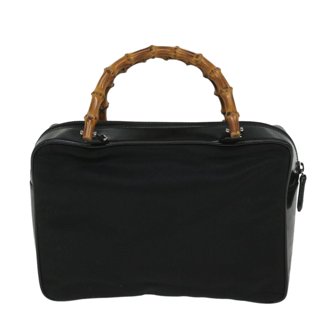 GUCCI Bamboo Shoulder Bag Nylon Enamel 2way Black 58103