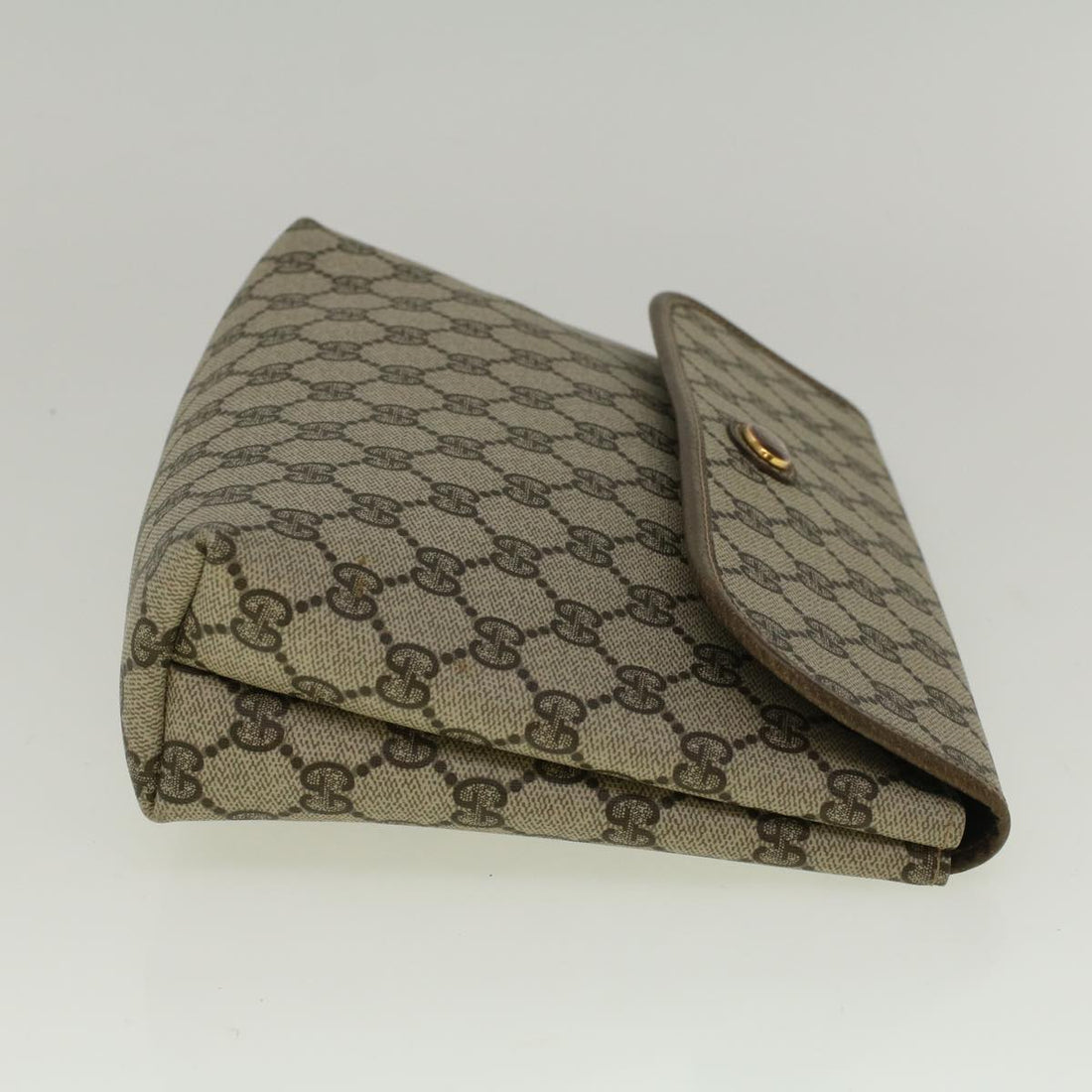 GUCCI GG Canvas Clutch Bag PVC Leather Beige 001 19 5493 58158