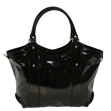 GUCCI Hand Bag Enamel Black 203521 58190