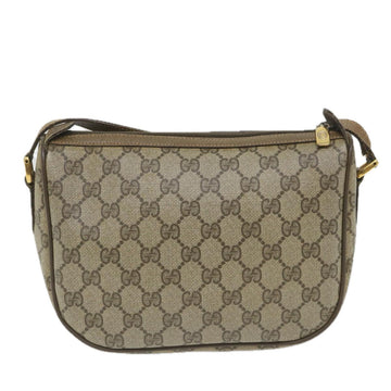 GUCCI GG Canvas Web Sherry Line Shoulder Bag PVC Leather Beige Green 58277