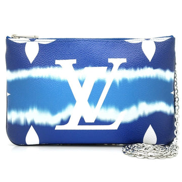 Louis Vuitton Double Zip  Canvas Clutch Bag ()