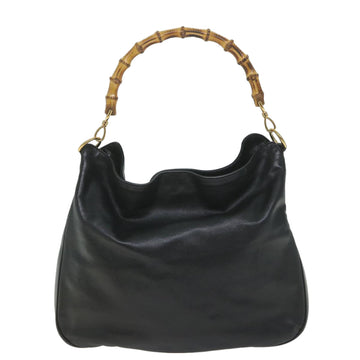 GUCCI Bamboo Shoulder Bag Leather 2way Black 001 2854 1577 58617