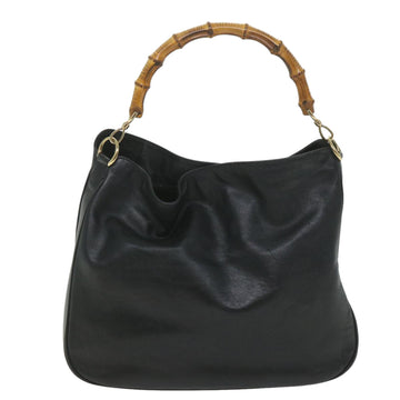 GUCCI Bamboo Shoulder Bag Leather 2way Black 001 2058 1577 0 58618