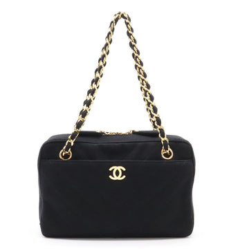 CHANEL Chanel V Stick Coco Mark Chain Shoulder Tortoise Shoulder Cotton Jacket Black Black With Black Cotton Jacket
