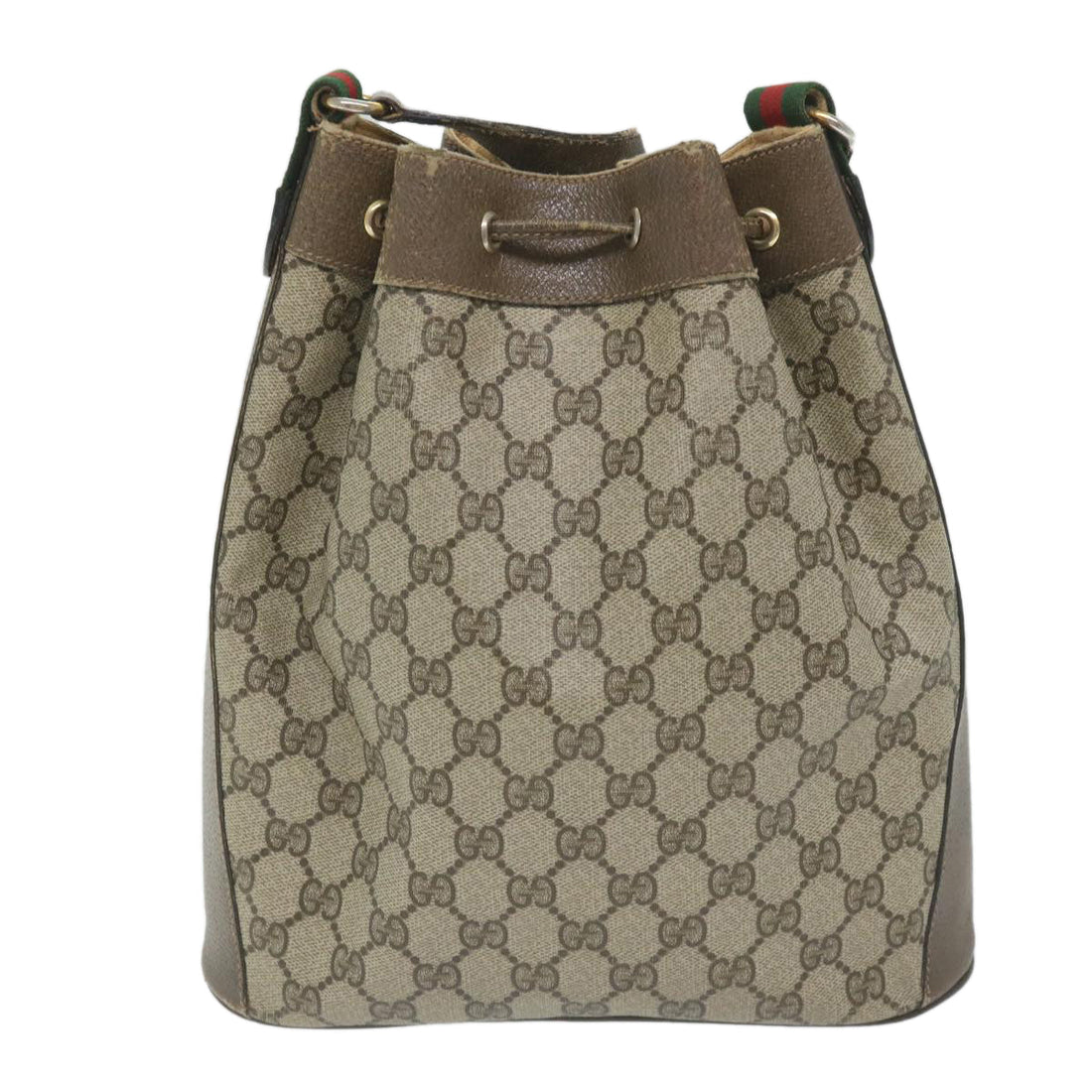 GUCCI GG Supreme Web Sherry Line Shoulder Bag Beige Red 41 02 033 58764