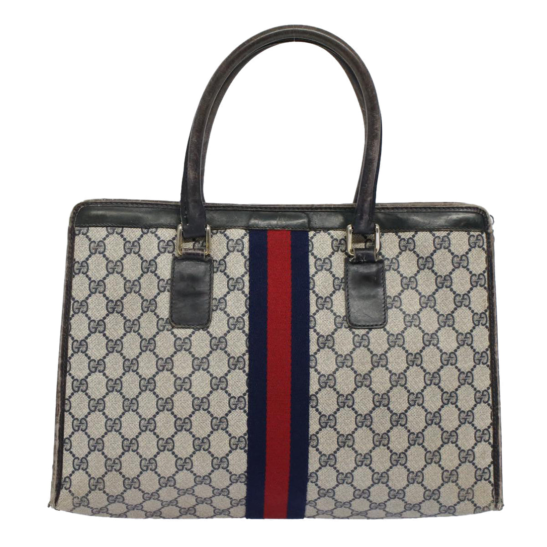 GUCCI GG Supreme Sherry Line Tote Bag Red Navy Gray 002 4083 39 58788