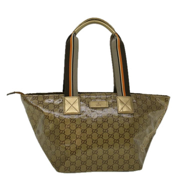 GUCCI GG Crystal Canvas Sherry Line Tote Bag Coated Canvas Gold 58809