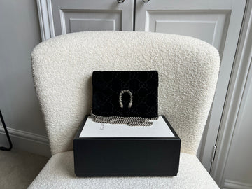 Gucci Black Velvet Dionysus Mini Chain Bag