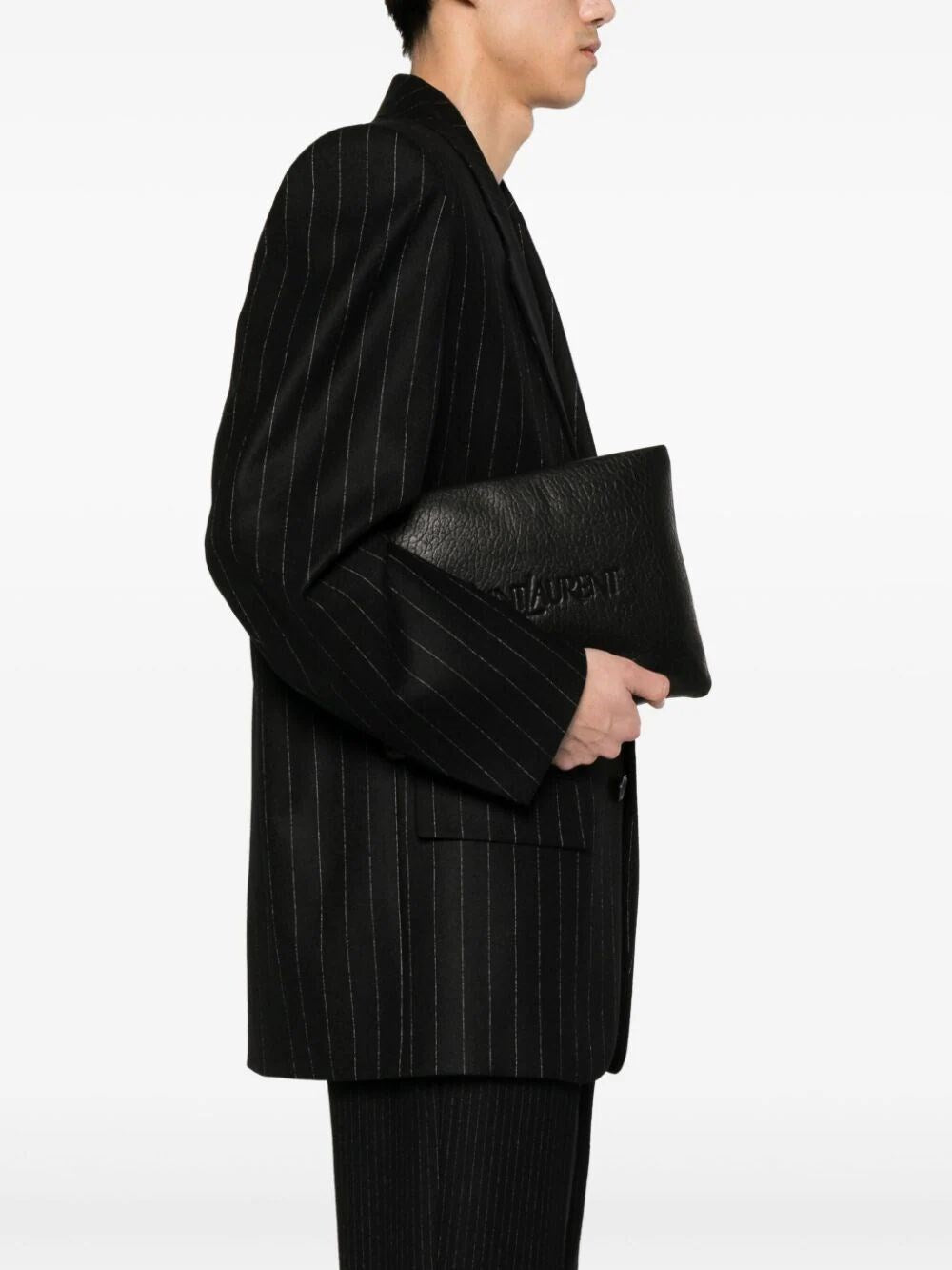Saint Laurent Men Large Puffy Pouch Clutch Bag