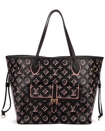 Louis Vuitton Limited Edition Black & Pink Monogram Canvas Neverrfull Fall For