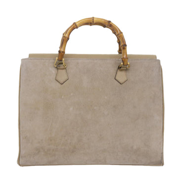 GUCCI Bamboo Shoulder Bag Suede 2way Beige 002 123 0322 59066
