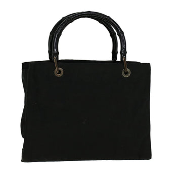 GUCCI Bamboo Hand Bag Nylon Black 59240