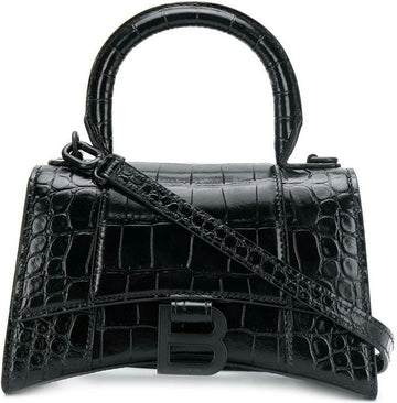 HOURGLASS SMALL LEATHER TOP-HANDLE BAG