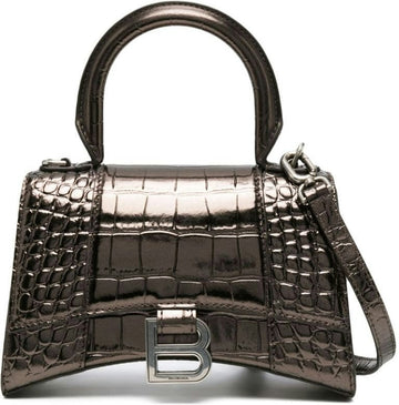 HOURGLASS SMALL LEATHER TOP-HANDLE BAG