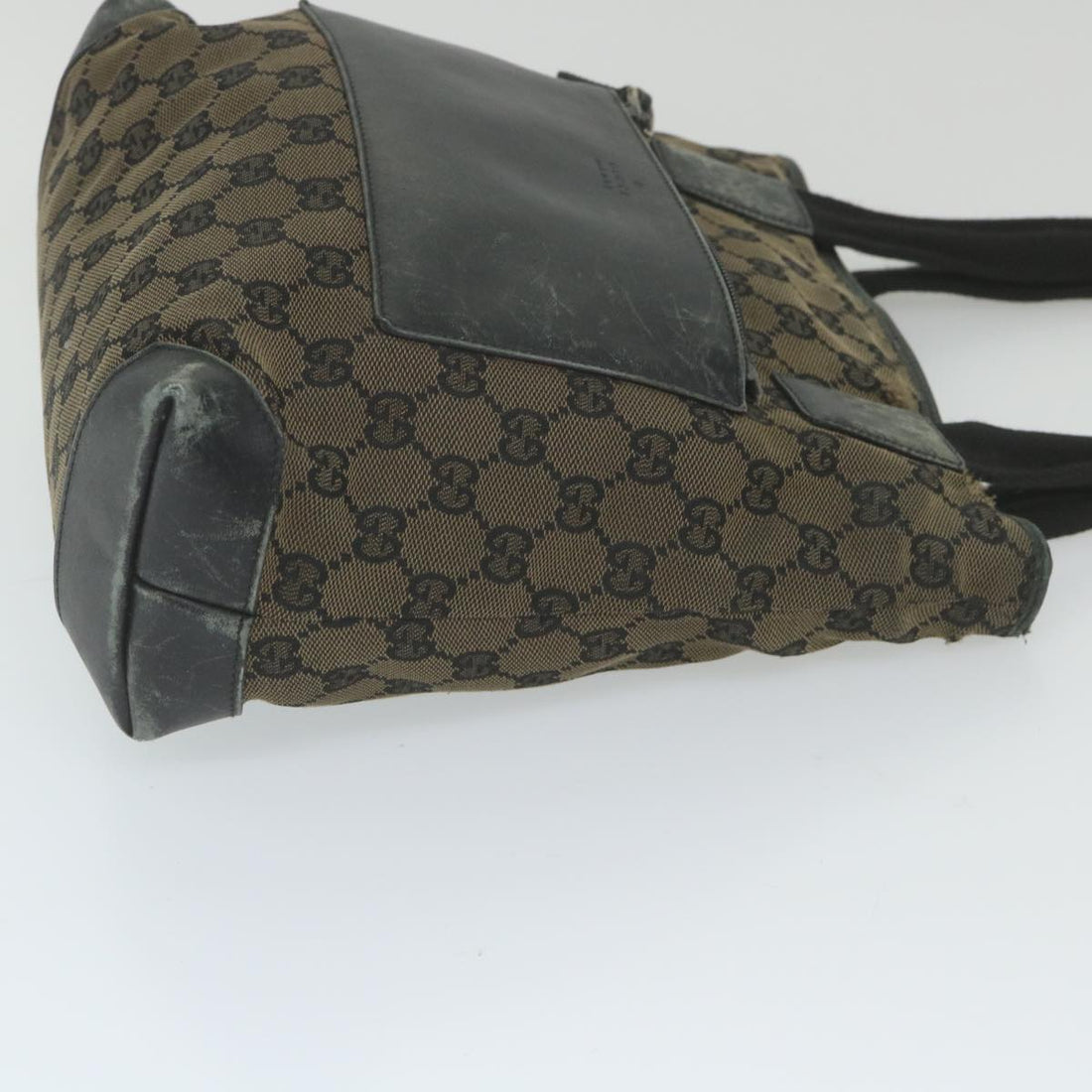 GUCCI GG Canvas Tote Bag Black Brown 019 0402 3754 59460