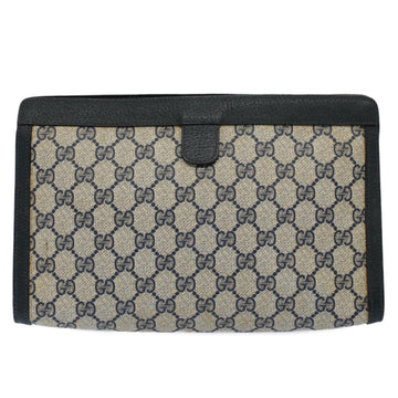 GUCCI GG Supreme Sherry Line Clutch Bag Red Navy Gray 156 01 033 59620