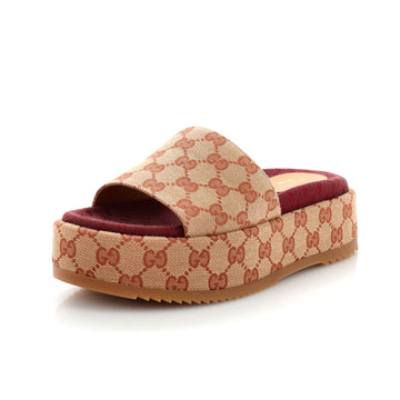 Women's Angelina Platform Slide Sandals GG Canvas