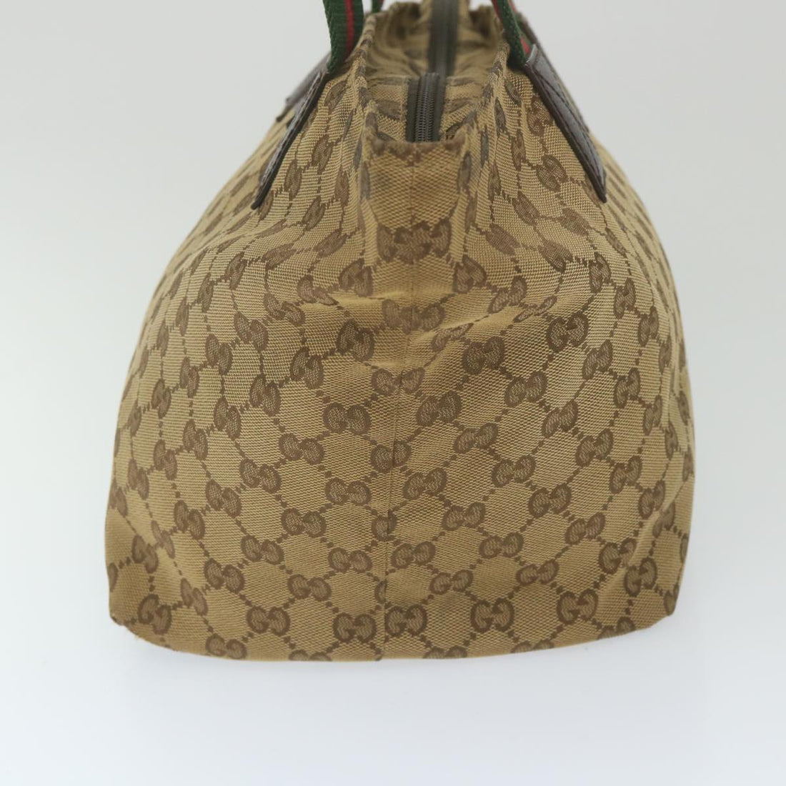 GUCCI GG Canvas Web Sherry Line Tote Bag Beige Red Green 131230 59707
