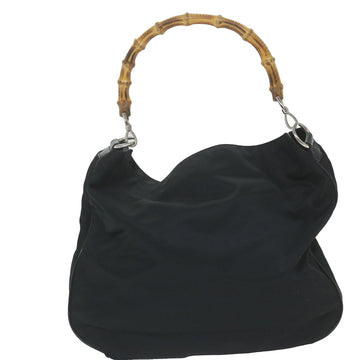 GUCCI Bamboo Shoulder Bag Nylon 2way Black 001 1705 1577 59710