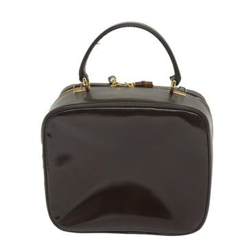 GUCCI Hand Bag Enamel 2way Brown 001 270 0323 59717