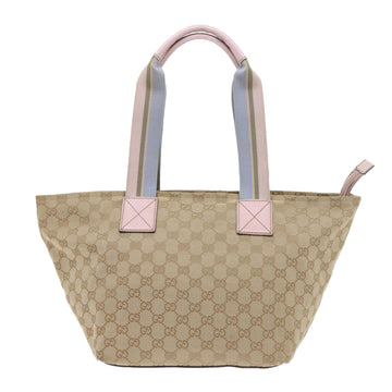 GUCCI GG Canvas Sherry Line Tote Bag Beige Light Blue Green 131230 59964